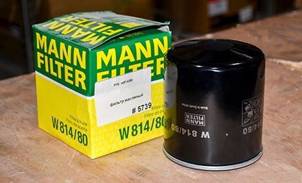 Фильтр масляный W814/80 MANN-FILTER в упаковке